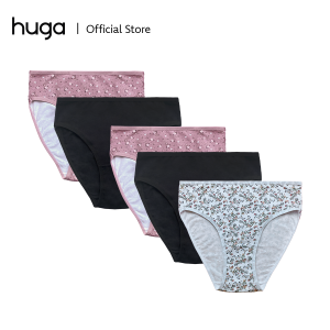 [NEW ARRIVAL] 5 in 1 Bea Printed 95% Cotton 5% Spandex Mid Waist Panties Promo Pack S-2XL Plus Size