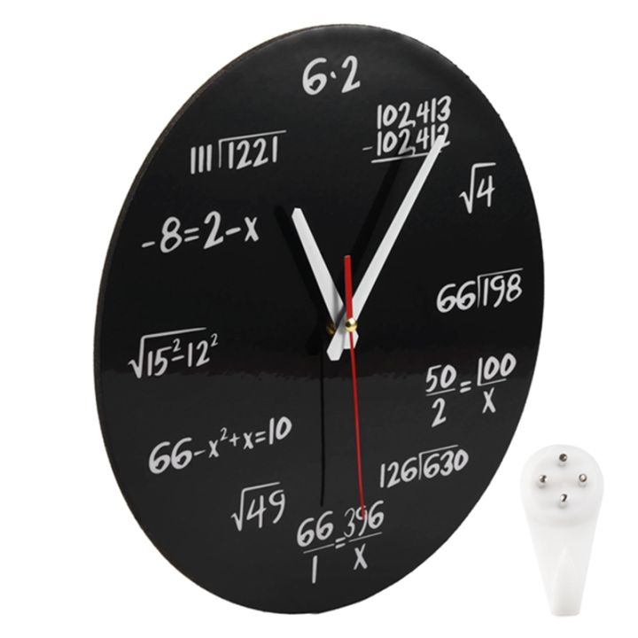 Math Wall Clock , Math Formulas Clock Quiz Clock in Black and White