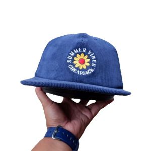 6 Panel Cap Corduroy - Summer Vibes BLACK