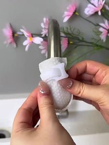 WH Splash-Proof Water Purification Bags Reusable Nylon Mesh Faucet Filters for Kitchen Bathroom Filter Tool with Fastening Straps