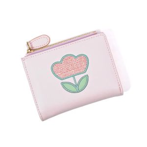 Tulip Wallet for woman new 2023 Female Wallet branded coin wallet zipper pouch Large capacity Purse Card Bag PU Leather bag small wallet with card holder korean women purse short wallet Student Money Clip Business Card Holder Wallet