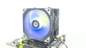 QiuzAim 120mm RGB Fan X99 CPU Cooler 4 Heat Pipes Black and White Compatible with Intel LGA115x 1200 1700 2011-3 2066 AM4 AM5 i7