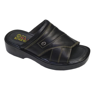 Dép Nam Quai Ngang Da Bò Thật HÀ NAM Đế Cao Dành Cho Người Thấp DNA2133