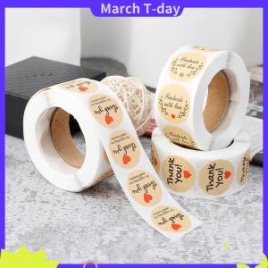March สติกเกอร์ขอบคุณ500ชิ้นป้ายสติกเกอร์กระดาษทรงกลมสำหรับตกแต่ง