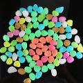 100pcs Garden Decor Luminous Stones Glow In The Dark Decorative Pebbles Outdoor Fish Tank Decoration Pebble Rocks Aquarium Mix Color. 