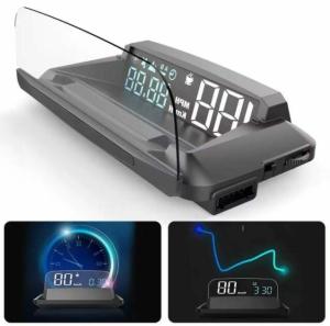 GPS OBD2 Universal Auto Speedometer KMH/KPM Mirror L3 G3 HUD Head Up Display Car Windscreen Speed Projector Warning Car USB Cable KMH MPH Time Altitude Speed Meter Clock Universal For Car Truck Vehicle
