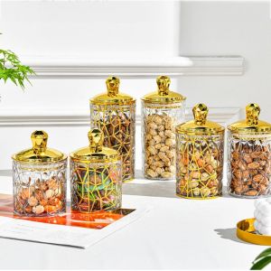 CHENJIE 3PCS/SET Moisture-proof Food Storage Pots Transparent with Lid Sealed Jar Creative Plastic Storage Box Tea