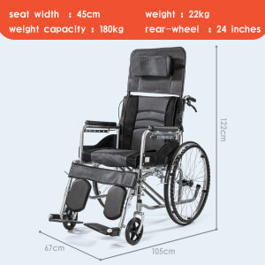 Wheelchair With Commode High-Back Reclining Wheelchair Multi-Function Wheelchair Eiderly Folding With Toilet For The Elderly Paralyzed Medical Scooter
