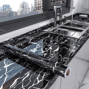 Kitchen Oil-proof Stickers Marble Waterproof Moisture-proof and High Temperature Resistant Stickers Durable