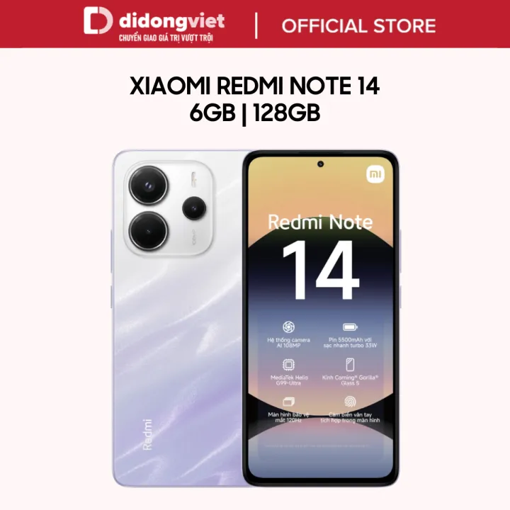 Điện thoại Xiaomi Redmi Note 14 6GB | 128GB, Màn hình 6.67" 120Hz ...