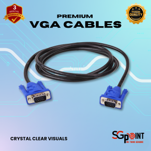 VGA Cable 1.5m – 15 Pin Male to Male Connector for Computer & Display Devices