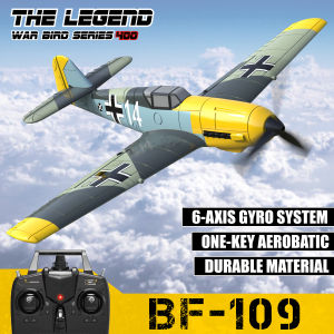 VOLANTEXRC RC Plane BF109 2.4GHz 4CH 400mm 6-Axis Xpilot Stabilization System One Key Aerobatic U-Turn EPP Foam RC Airplane For Beginners
