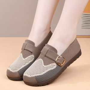 Free Shipping WomenS Autumn New Casual Shoes Breathable Mesh Flats Fashionable And Versatile With Soft Soles Perfect For Moms
