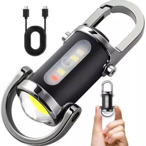 ( HÀNG CÓ SẴN ) Đèn Pin Móc Khóa Mini Siêu Sáng 7 Chế Độ Sáng Sạc Lại Siêu Tiên Lợi - Dụng Cụ Trang Trí Móc Khóa