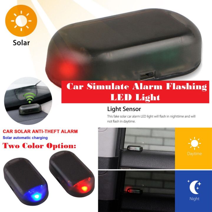 Car Solar Power Led Car Flash Light Alarm System Warning light Anti