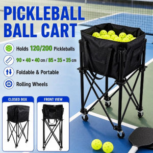 Portable Pickleball Cart Large Capacity Foldable Ball Storage Basket for Pickleball Daily Training