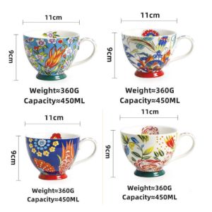 OMK American hand-painted ceramic 450ML breakfast cup mug coffee
