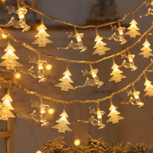 【Naitre】1.5M 10LED Christmas Tree String Light Xmas Hanging Lamp Fairy Light Garland Home Decoration Ornament 2024 New Year Gifts