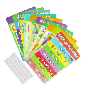16 PCS Premiunm Lamination Educational Posters For School And Home Wallpaper Waterproof Plastic Office Stationery free Pens