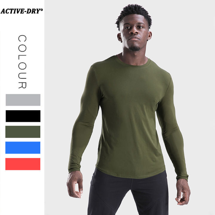 Active-Dry Long Sleeves Shirt Round Neck Casual Top Long Sleeve Shirt