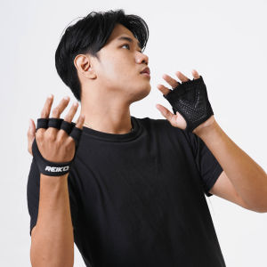 Sarung Tangan Gym REIKO Glove Fitness Crosspalm Half Finger Angkat Beban Workout Weight Lifting Sepeda