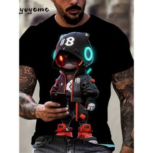 Mens T-Shirt Summer Monkey Pattern Cool 3D Printed T-Shirt Casual Men Top Street Large Mens Clothing Fashion Men Short Sleeve