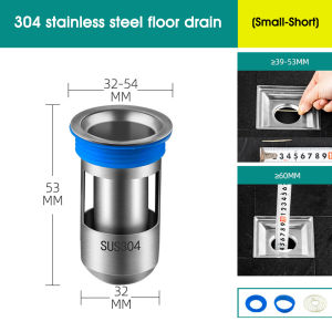 LO【Ready stock】 304 Stainless steel Floor Drain with rubber ring sewer deodorant floor drain core Prevent Odor and Insect for kitchen Bathroom