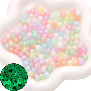 20-50Pcs 8/10/12mm Mixed Colorful Acrylic Luminous Round Beads for Jewelry Making DIY Bracelet Necklace Earrings