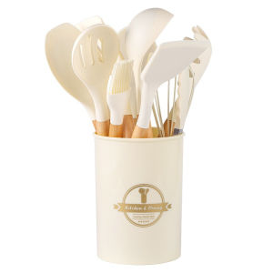 DuduMart Silicone Cooking Utensils 12 pcs Heat-Resistant Non-stick Spatula Set Scratch-Proof for Pans Essential Kitchen Gadgets