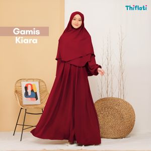 Gamis Crinkle Airflow Gamis Polos Remaja Bahan Adem Ringan Tebal Model Kiara (Gamis Saja)