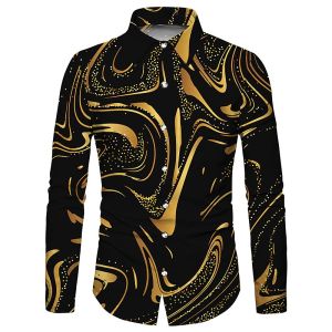 ZEEMIN Mens Shirt Colorful Patterns 3d Print Long Sleeve Shirts Autumn Casual Man Clothing Luxury High Quality Oversized Shirt For Men