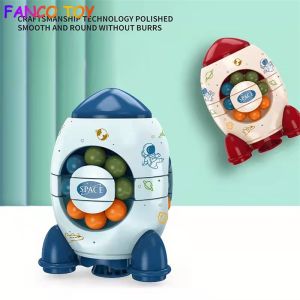 New Rocket Shape Rotating Magic Cube Little Bean Rotating Spinner Creative Stress Relief Fidget Toy For Adults kids Educational Toys