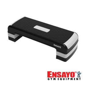 ENSAYO Aerobic STEP BOARD Adjustable Height Durable Plastic Non-Slip Eco-Friendly Workout Stepper Platforms ( Indoor/Outdoor Exercise/Fitness Steppers/crossfit/Functional/Athletic/Training ) Heavy Duty Riser Large Long Bench Jump Plyo Box Blocks Included