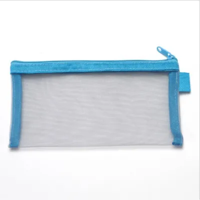 Tempat Pensil & Pouch Makeup Transparan Jaring [Kemasan Per Item] - Organizer 2 in 1 Besar untuk Sekolah/Kantor