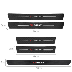 Stiker sillplate daihatsu rocky sill plat rocky cutting sticker karbon 3d pelindung pijakan kaki mobil daihatsu ROCKY 5pcs