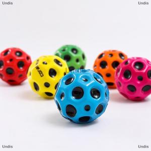 [COD] Undis Useful Hole Ball Soft Bouncy Ball Anti-fall Moon Shape Porous Bouncy Ball Toy