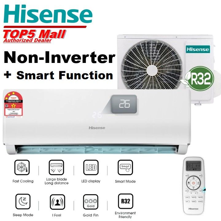 Hisense R32 Non-Inverter Air Conditioner (1HP / 1.5HP / 2HP / 2.5HP ...