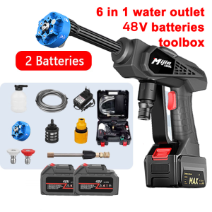 24V lithium battery Cordless Water Jet Portable Car Wash High Pressure Water Jet Gun Machine Cleaner