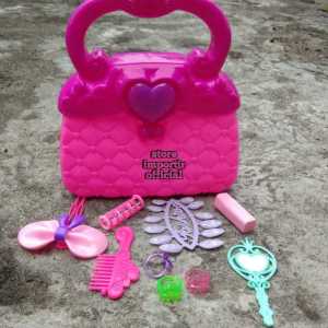 Mainan Tas Make Up PR 17412 Tas Fashion Set Isi Alat Make Up Lengkap Murah Ada Lampu | Mainan Edukasi Anak Tas Pretty Priincess Handbag Isi Peralatan Make Up | Mainan Tas Anak Bisa Dibuka Ada Lampu Terbaru Bahan Plastik