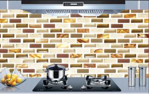 Mediterranean kitchen oil-proof stickers waterproof and high temperature resistant self-adhesive wall stickers home stove desktop self-adhesive wallpaper marble pattern black and white stone pattern 40 cm*5m