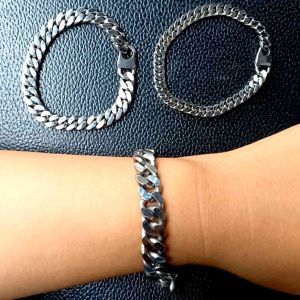 SC Gelang Rantai Stainless Steel Silver Putih Premium | Gelang Rantai Baja Anti Karat | COD | Gelang Rantai Monel | Gelang Rantai Monel Pria | Gelang Rantai Tebal Premium | Gelang Tangan Pria Dewasa | Gelang Pria Baja | Gelang