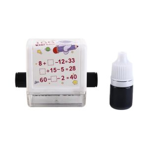 OUTOPEN Children Primary School Student Stationery Number Rolling Math Exercise Arithmetic Rolling Stamp Math Calculating Tool Math Blank Filling Scroll Questioner Arithmetic Filling Questioner