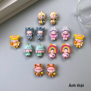 Set 14 Sticker Charm 3D chủ đề Tóc cầu vồng Mayto gắn Dép Cross Dép Sục Cá Sấu JB-289