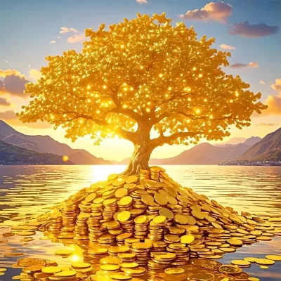 Lucky Gold Fortune Tree Sticker Money Tree Wall Decal Self-Adhesive Waterproof Sticker Home Decor