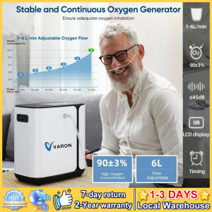 2Days⭐Local Warehouse⭐ VARON 220V Home Oxygen Concentrator 1-6L/Min | 24H Continuous <45dB | 90% Purity W/Molecular Sieve | For Elderly Pregnant Travel & Asthma