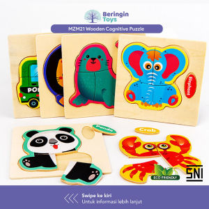Beringin Toys Mainan Edukasi - Wooden Cognitive Puzzle / Mainan Montessori / Puzzle Kayu / 3D Jigsaw Puzzle / Mainan Anak