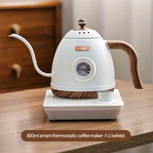 BINCOO Intelligent Digital Temperature Control Hand Punch Slender Mouth Coffee Pot Electric Kettle Tea Brewing 800ml