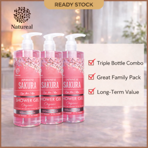 [NATUREAL] TRIPLE SET (3X) Hydrating Shower Gel - Japanese Sakura Shower Gel 500ml