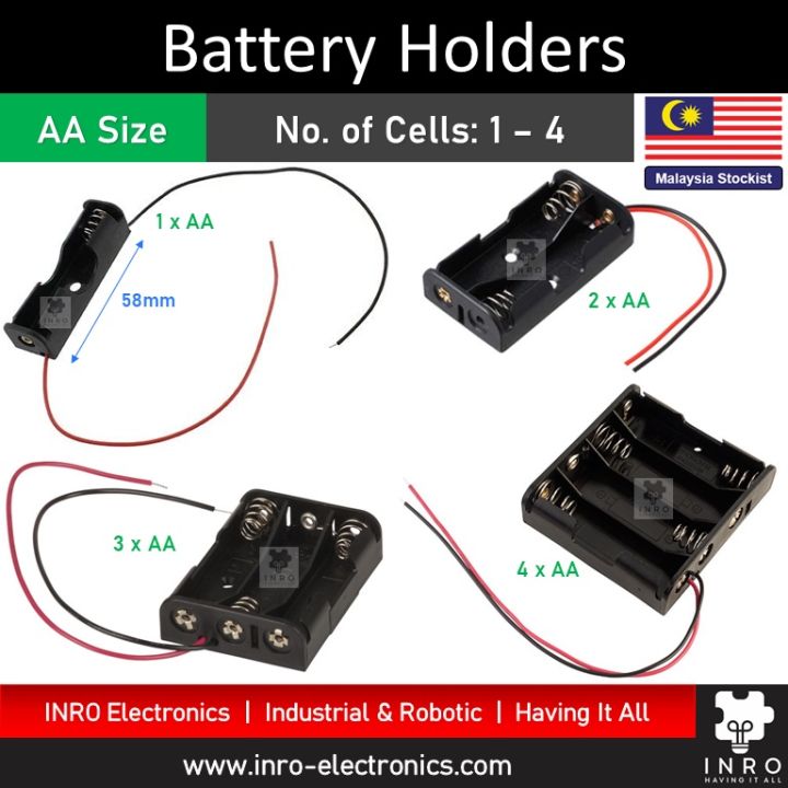 1 X Aa 2 X Aa 3 X Aa 4 X Aa Battery Holder Pemegang Bateri Projek