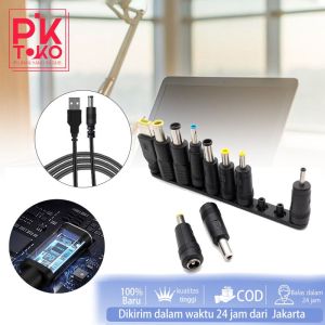 Universal Jack DC 5.5mmx2.1mm - Konverter Charger Laptop dengan 10-in-1 Tips yang Sesuai dengan Semua Notebook